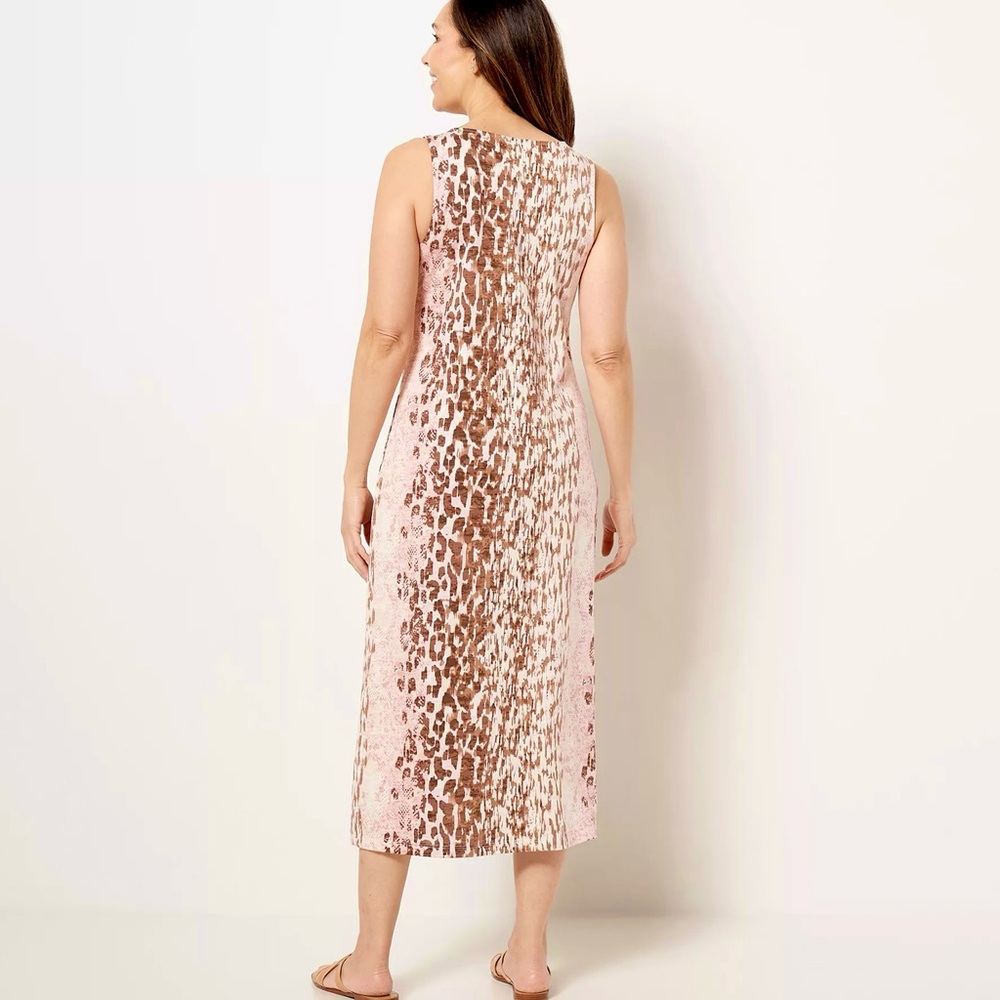 NWT Belle by Kim Gravel Blush Animal Print Maxi Dress - Picture 2 of 2